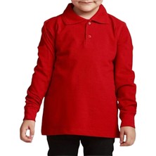 Unisex Çocuk Polo Yaka Uzun Kol Okul T-Shirt