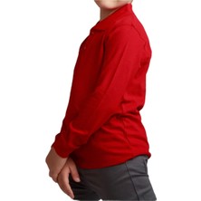 Unisex Çocuk Polo Yaka Uzun Kol Okul T-Shirt