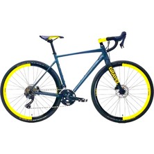 Carraro Gravel Go Claris 28 Jant 16 Vites 50 cm Mekanik Disk Fren Bisiklet-Mat Mavi-Siyah-Açık Yeşil