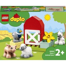 LEGO® DUPLO® Town Çiftlik Hayvanı Bakımı 10949 Çocuklar için Yaratıcı bir Oyuncak; Parçalarla Yapılan Çiftlik Oyun Seti ve 4 Hayvan Figürü (11 Parça)