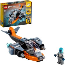 LEGO® Creator 3’ü 1 Arada Siber İnsansız Hava Aracı 31111 Siber İnsansız Hava Aracı, Siber Robot ve Siber Motosiklet İçeren 3’ü 1 Arada Oyuncak Yapım Seti (113 Parça)