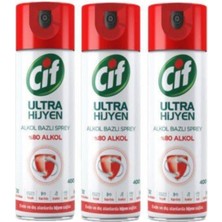 Cif Ultra Hijyen Alkol Bazlı Sprey 3'Lü Set 400 Ml