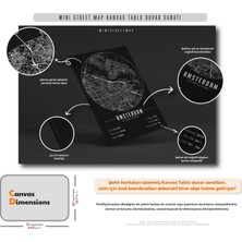 Mini Street Map Amsterdam 50X70 cm Şehir Haritası Kanvas Tablo