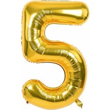 Parti Station Altın Rakam Folyo Balon Yaş Gold Balon 36 cm Sayı Balon Uçan Balon Helyum Balon