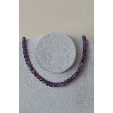 Bade Accessories 6 mm Ametist Doğal Taş Kolye