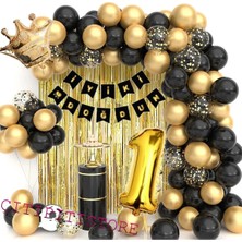 Çıtı Pıtı Store Kral Taçlı 1yaş Balon Zinciri Doğum Günü Seti Iyi Ki Doğdun Doğum Günü Seti -2-En Yeni Haliyle