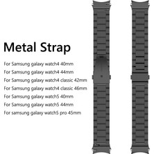 MobaxAksesuar Samsung Galaxy Watch 4 5 6 7 FE 40 40 44 Classic 42 43 46 47 mm Kordon 1-1 Uyumlu Klipsli Metal Kordon 04