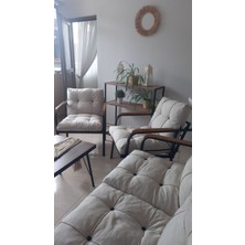 Modern Style Home Mars Balkon, Bahçe, Cafe - Salon - Metal Kanepe Koltuk Takımı - 2+1+1 + Sehpa