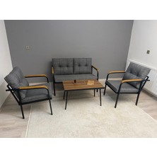 Modern Style Home Venüs Balkon, Bahçe, Cafe - Metal Kanepe Koltuk Takımı - 2+1+1 + Sehpa