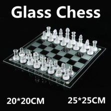 Glass Chess Cam Satranç Takımı (25 cm x 25 Cm)