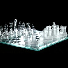 Glass Chess Cam Satranç Takımı (25 cm x 25 Cm)