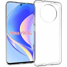 Caseworld Huawei Nova Y90 Kapak Şeffaf Süper Silikon Kılıf