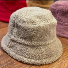Salar Ticaret Salarticaret Kadın Peluş Bucket Kova Şapka Standart-Bej