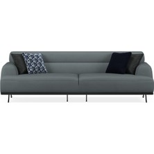 Enza Home Valdera 3'lü Koltuk, Süet Dokulu - Gri