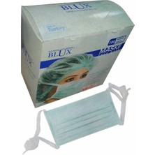 Blux 3 Katlı Filtreli Yeşil Bağcıklı Cerrahi Maske 10 Paket 1000 Adet