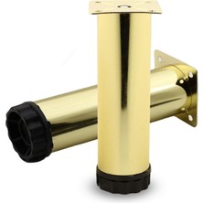 Nzb Mobilya Kanepe Sehpa Tv Ünitesi Koltuk Ayağı Ayarlanabilir 15 cm Gold Altın Metal Baza Ayak
