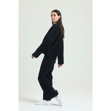 ALV Fashion Siyah Fitilli Pijama Takımı