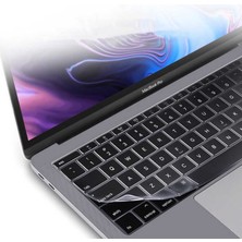 Fibaks Apple Macbook 13 Pro Touch Bar A1706 Şeffaf Klavye Koruyucu Sıvı ve Toz Koruyucu Türkçe Q Klavye Ped