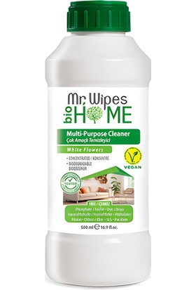 Mr Wipes Konsantre Çok Amaçlı Tüm Yüzeyler Için Temizleyici Beyaz Çiçek Kokulu 500 ml - Vega