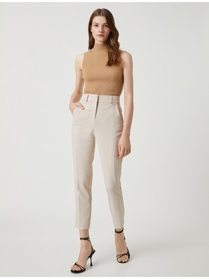 Koton Crop Cigarette Pantolon Düz Paça