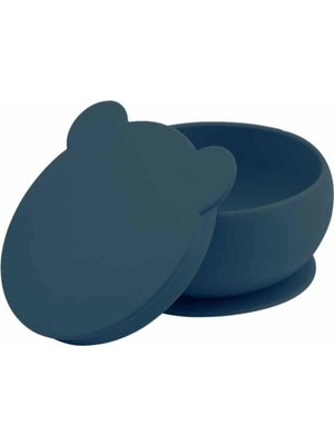 OiOi Silikon Kapaklı Kase Vakum Tabanlı - Deep Blue