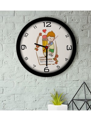 BK Kişiye Özel Canım Öğretmenim Ahşap Duvar Saati-4