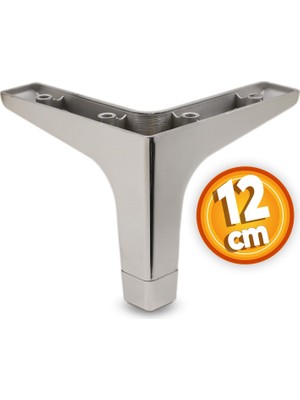 Badem10 Sedef Lüks Mobilya Kanepe Sehpa Tv Ünitesi Koltuk Ayağı 12 cm Parlak Krom Baza Ayak