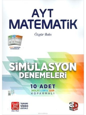3D Yayınları Matematik AYT Üniversite Hazırlık 10'lu Deneme Sınavı Simülasyon Paketi