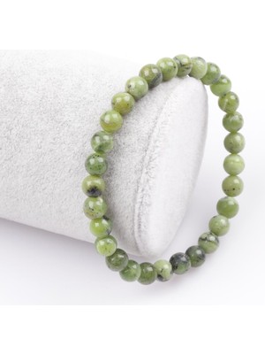 Safnaturel Sertifikalı Yeşim Doğal Taş Bileklik 6 mm