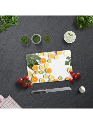 Decorita Limon Desenli | Cam Kesme Tahtası - Cam Kesme Tablası