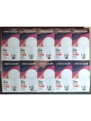 Gecem 9W Led Ampul 10'lu Paket Günışığı