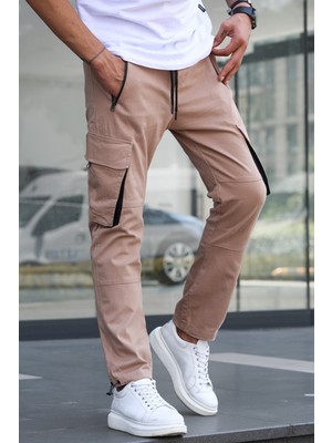 Madmext Bej Kargo Cep Jogger Pantolon 5791