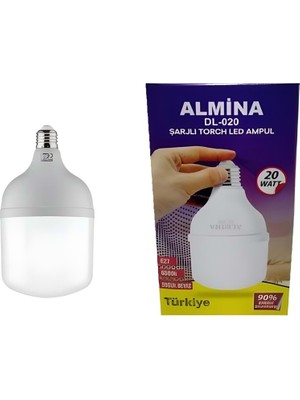 Almina Şarjlı LED Torch LED Ampül DL-030 30W