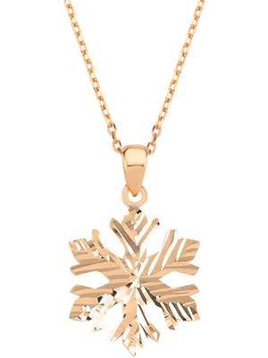 Altın Sepeti Rose Gümüş Parlak Kartanesi Kolye