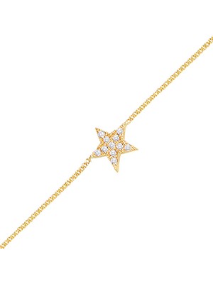 Altın Sepeti Altın Beş Yıldızlı Ince Bileklik