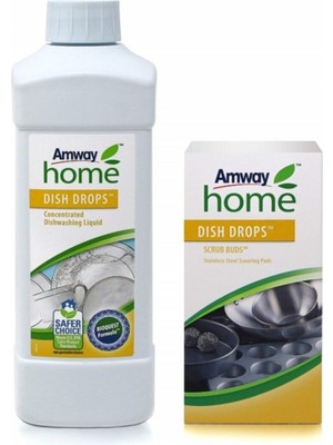 Amway Home Dish Drops Konsantre Sıvı Bulaşık Deterjanı 1 lt-Dish Drops Ovma Teli Hsgl