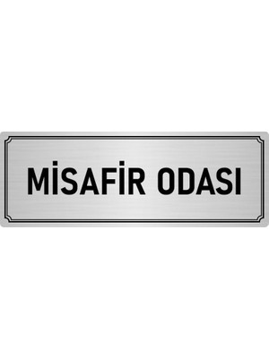 Özarslan Dizayn Metal Yönlendirme Levhası, Departman Kapı İsimliği Misafir Odası 10X20 cm Gümüş Renk