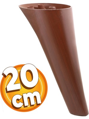 Badem10 Napoli Lüks Mobilya Kanepe Tv Ünitesi Koltuk Ayağı 20 Cm Ahşap Desenli Kahverengi Baza Ayakları