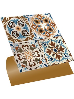 Tink Kendinden Yapışkanlı Banyo Mutfak Kaplama Fas 010 Karma Desenli Pvc Karo 30X30 cm 56 Adet 5m2