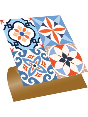 Tink Kendinden Yapışkanlı Tezgah Arası Kaplama Meksika 010 Karma Desenli Pvc Karo 30X30 cm 56 Adet 5m2