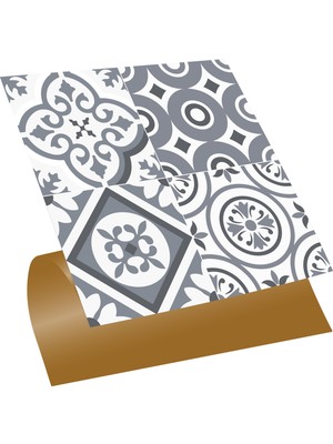 Tink Kendinden Yapışkanlı Mutfak Kaplama Geometrik 010 Karma Desenli Pvc Karo 30X30 cm 56 Adet 5m2