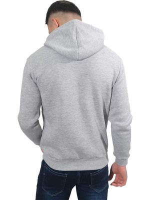 Daniel Milano Erkek Basic Gri Kapüşonlu SWEATSHIRT-236