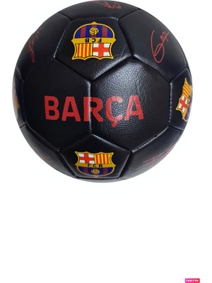 Keufman Lisanslı Tam Kadro Imzalı Barça  Fc Barcelona 4 Astarlı El Dikişli 400 gr Futbol Topu No:5 Tüm Zemin