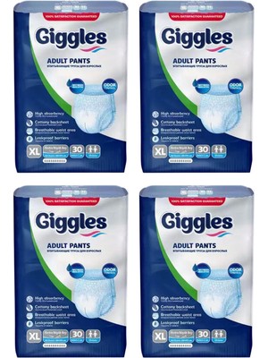 Giggles Külotlu Yetişkin Hasta Bezi XL 120 Adet Yumuşak Tekstil Yüzeyi ile Rahat Kullanım