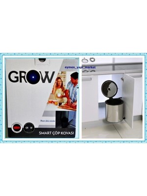 Grow Smart Dolap Içi Çöp Kovası Paslanmaz Krom