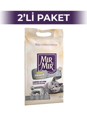 Mır mır Aktif Karbonlu Topaklaşan Bentonit Kedi Kumu 2 x 10 L