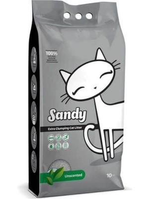 Sandy Sodyum Bentonit Ultra Topaklaşan Kokusuz Doğal Kedi Kumu 10 kg