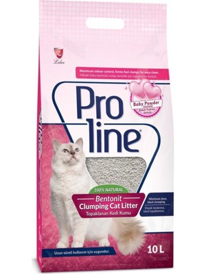 Pro Line Pro Line Doğal Topaklanan Baby Powder Kokulu Kedi Kumu 10 Lt