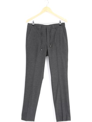 Fabrika Düşük Bel Dar Paça Antrasit Melanj Erkek Chino Pantolon Debı1