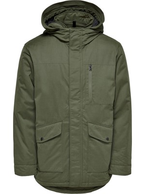 Only & Sons Yağ Yeşili Erkek Mont 22019342_ONSELLIOT Parka Otw Vd